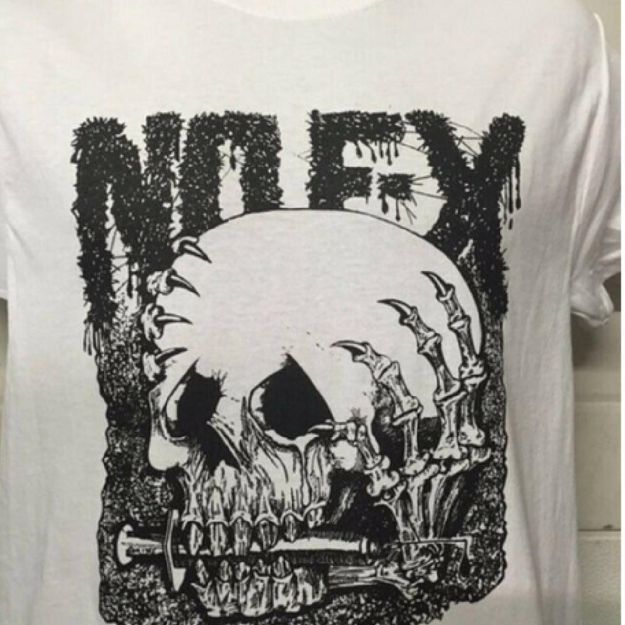 NOFX Punk Rock Skull Band white t shirt - Depop