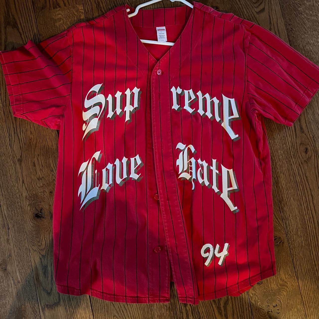 Supreme Love Hate Baseball Jersey Teal Men's - FW19 - US
