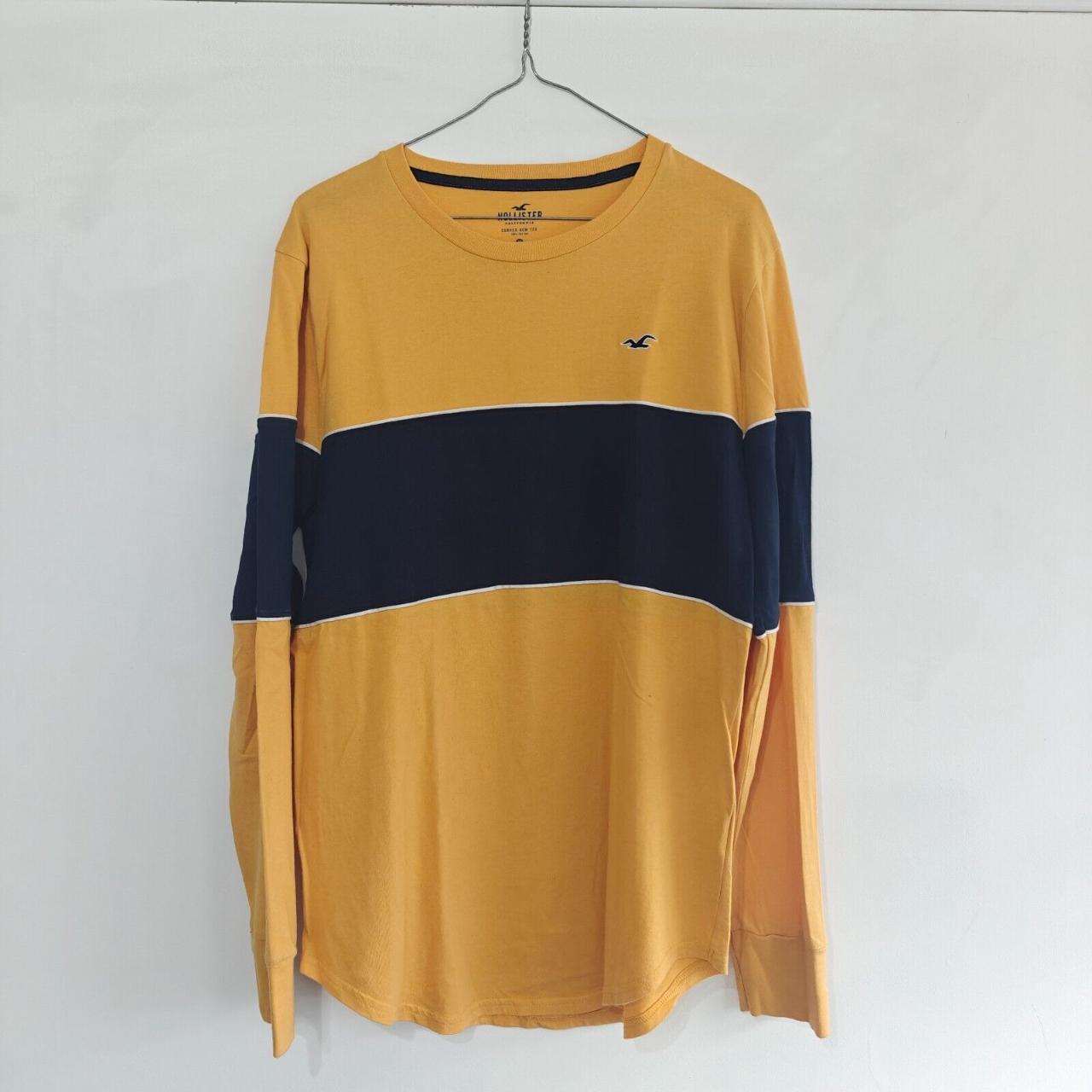 Men s Hollister Mustard Yellow Long Sleeve T shirt