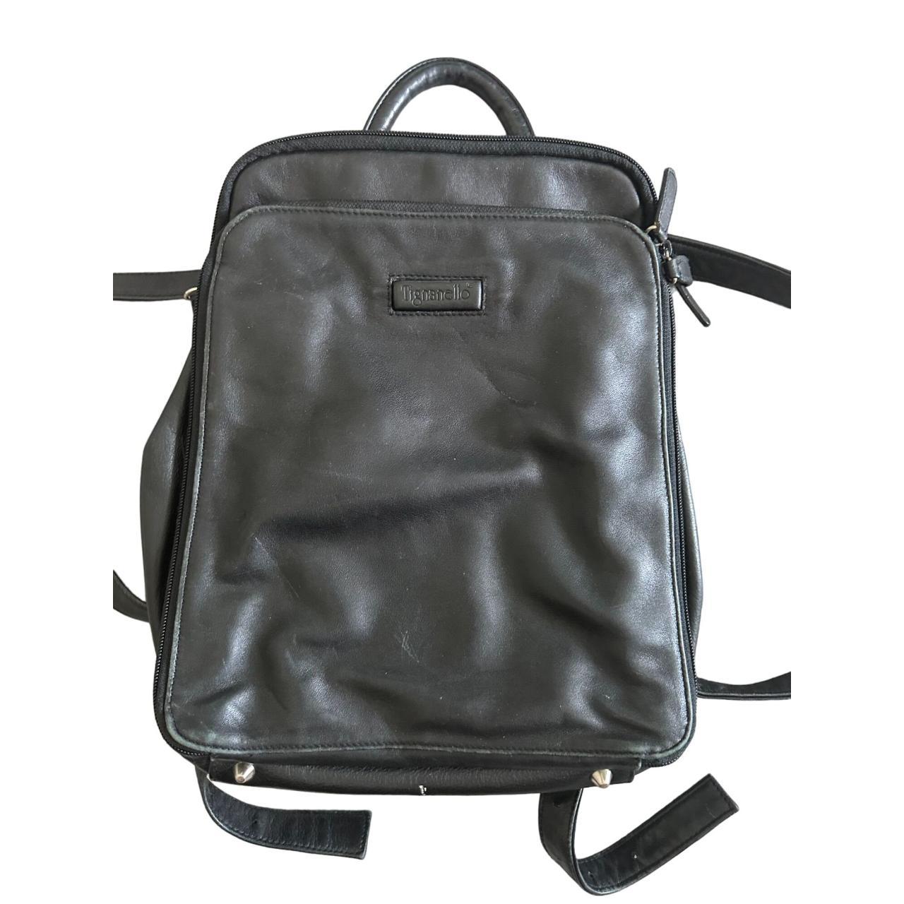 Tignanello black leather on sale backpack