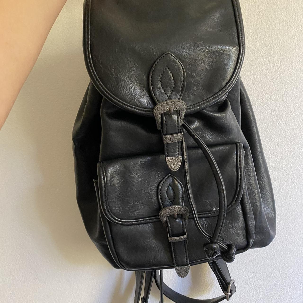 Black pleather backpack Sportsgirl Lots of