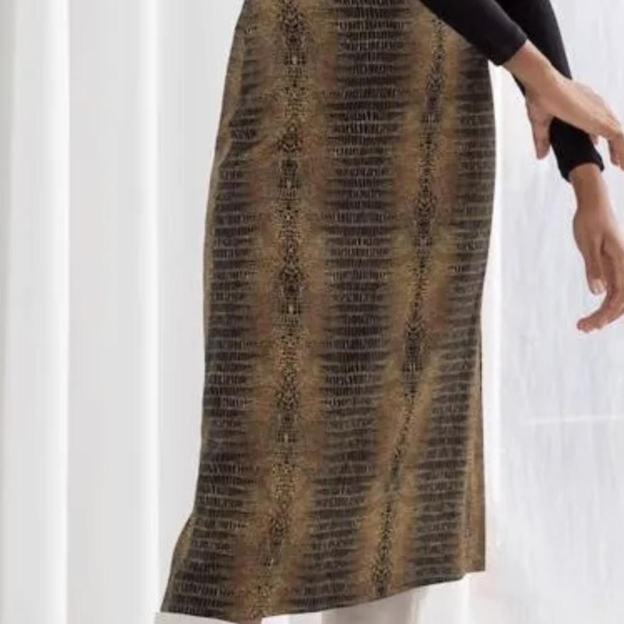 Other Stories snake skin printed midi skirt SIZE