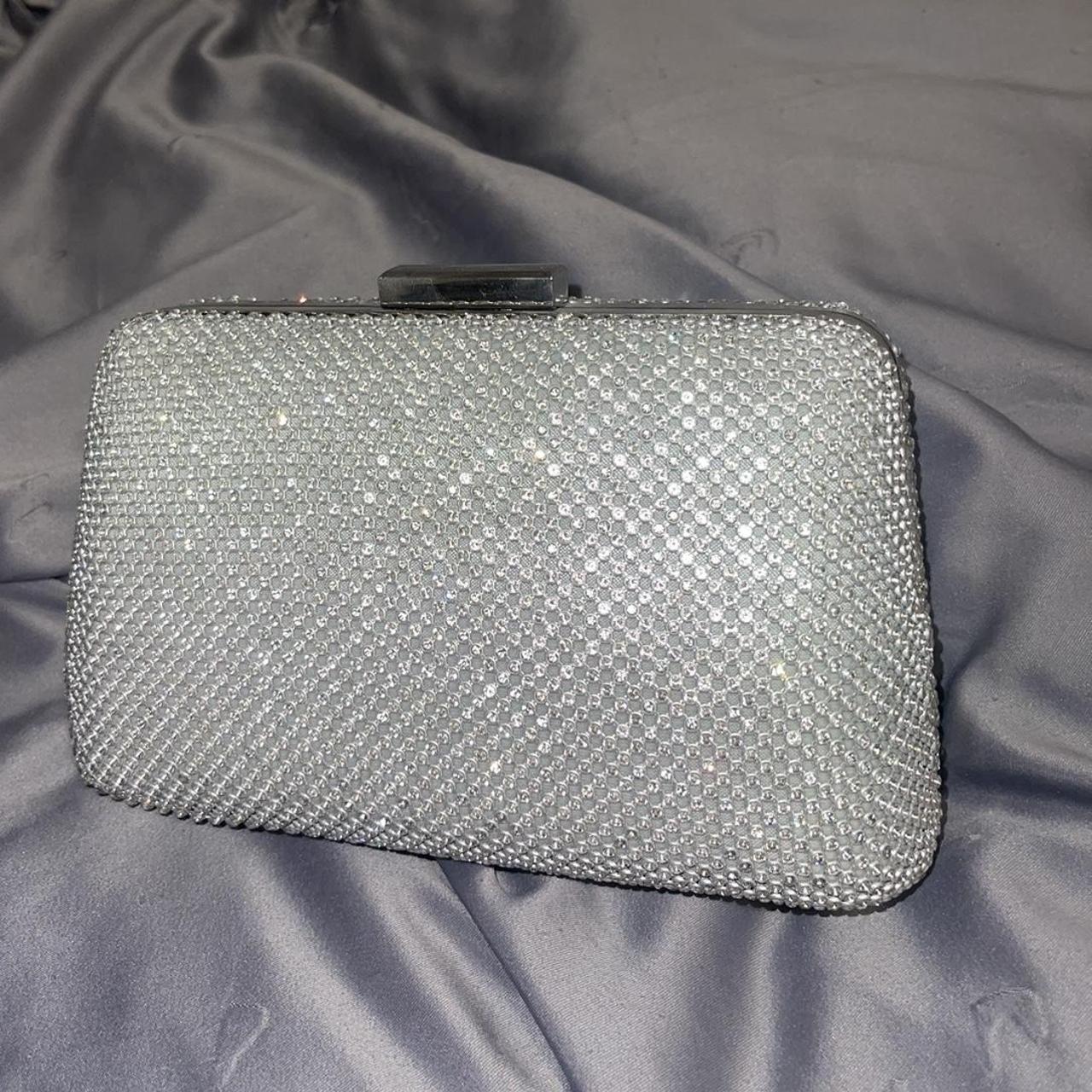 Quiz Women's Silver and White Bag | Depop