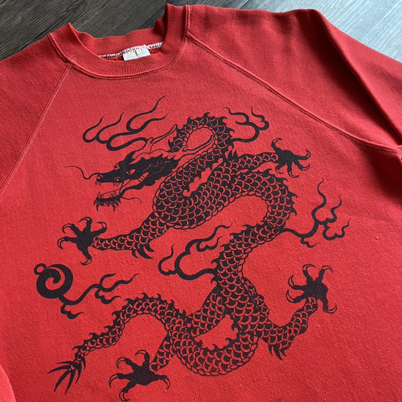 Vintage 80s Dragon tribal sweater. Tagged medium but... - Depop