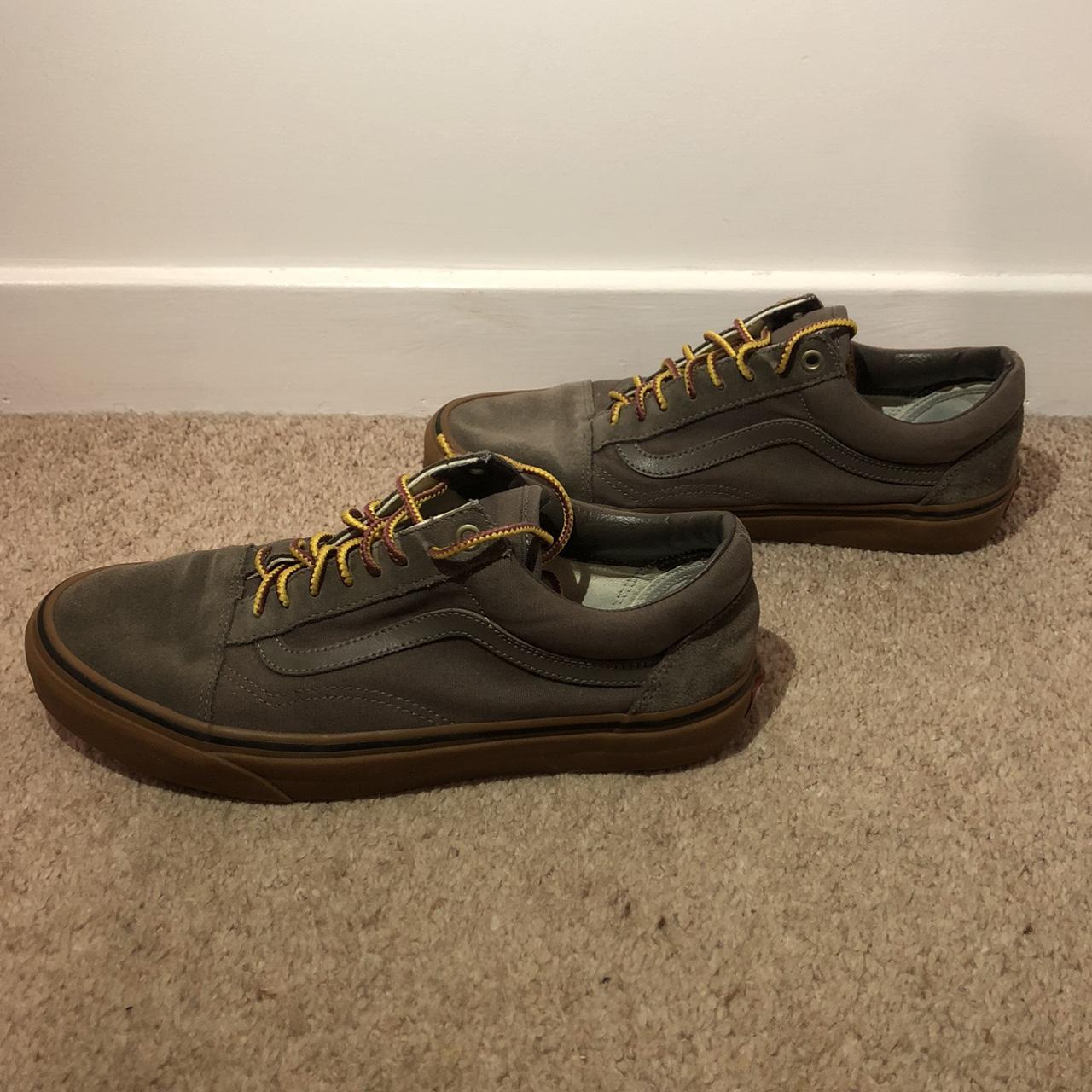 Vans Men's Brown and Grey Trainers | Depop