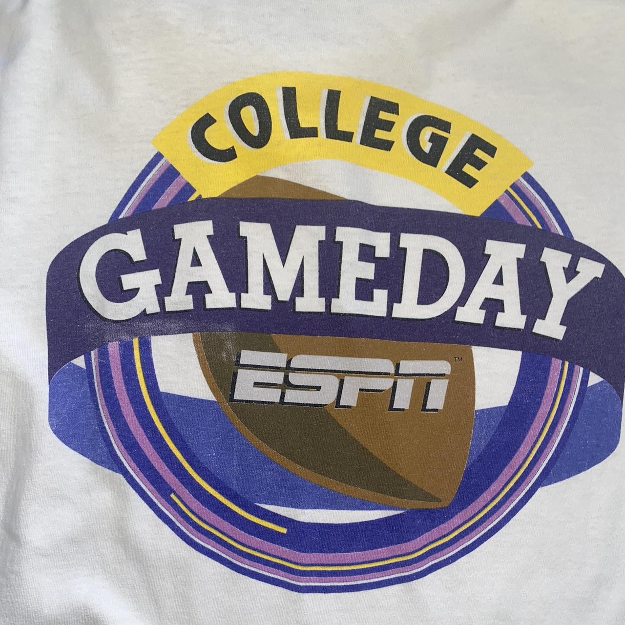 Vintage 90s ESPN College Gameday Shirt White... Depop