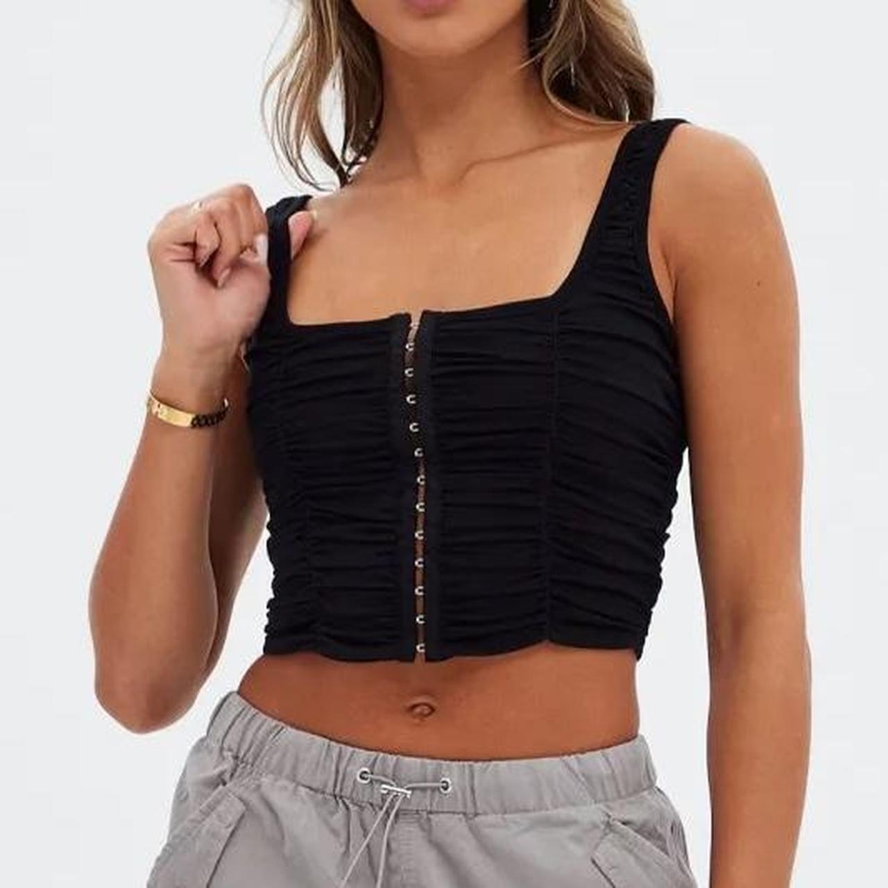 Forever 21 Bustier Corset Hook and Eye Going out top Depop