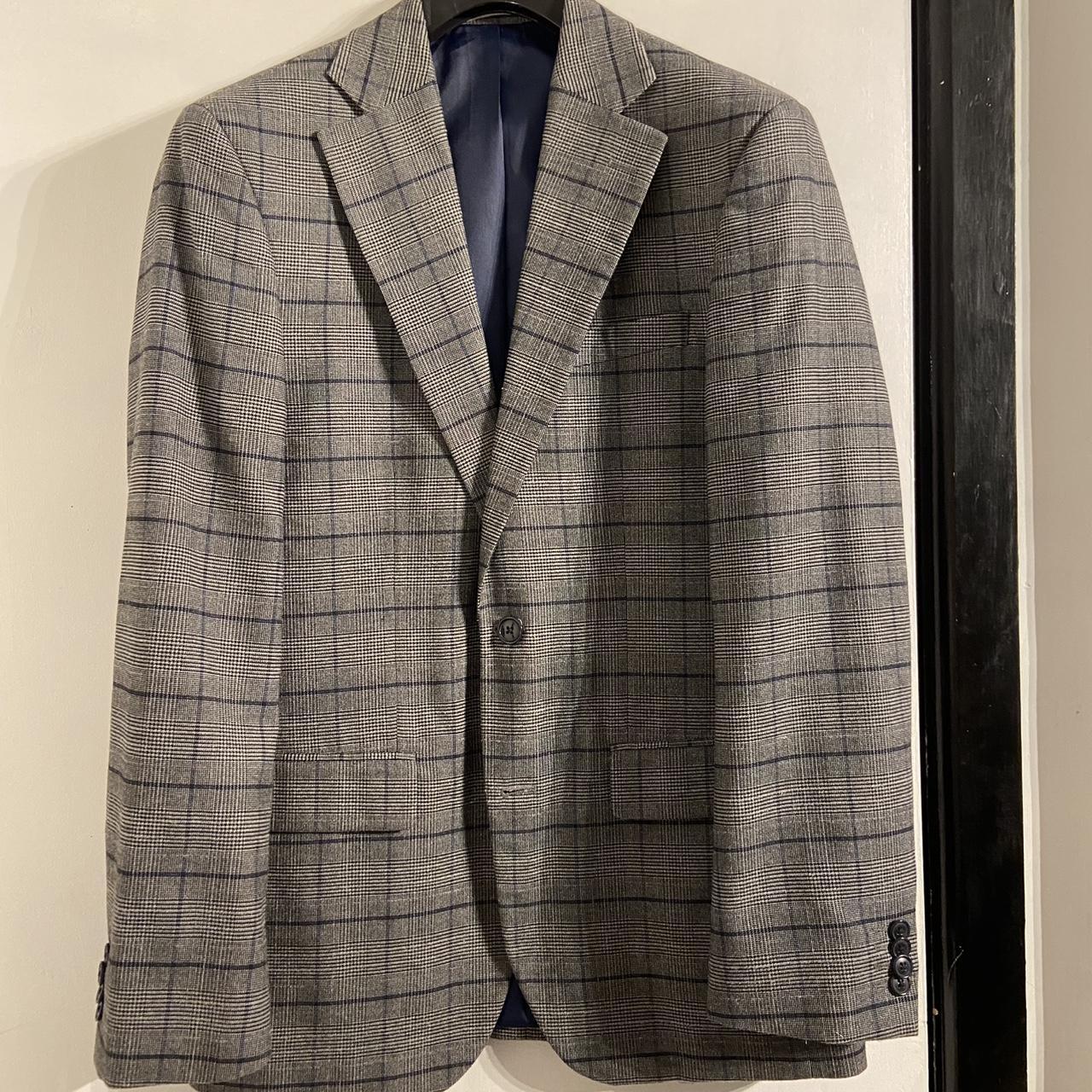 Moss bros check suit, jacket trousers Depop