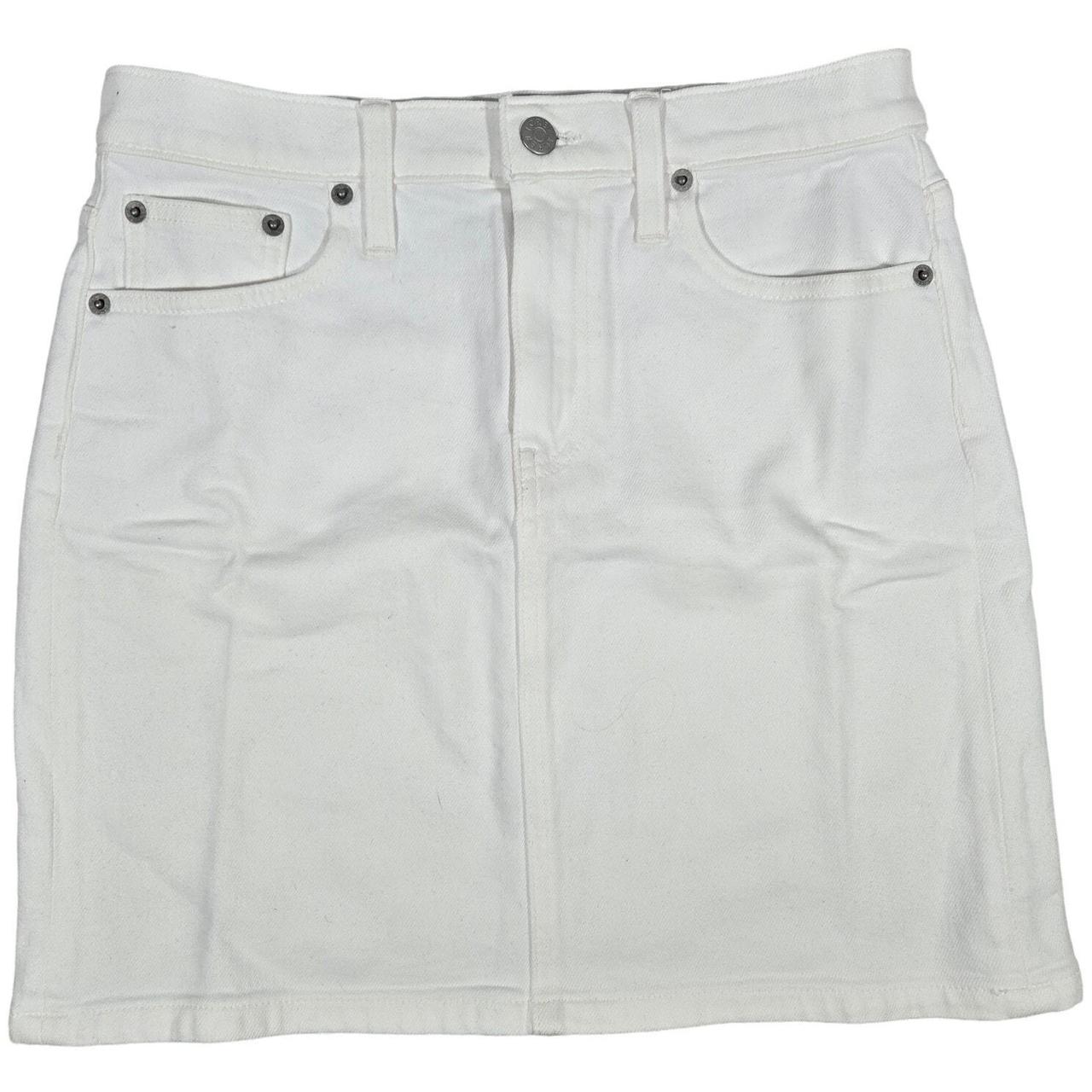 J. Crew Factory White denim mini skirt 0 NWT New