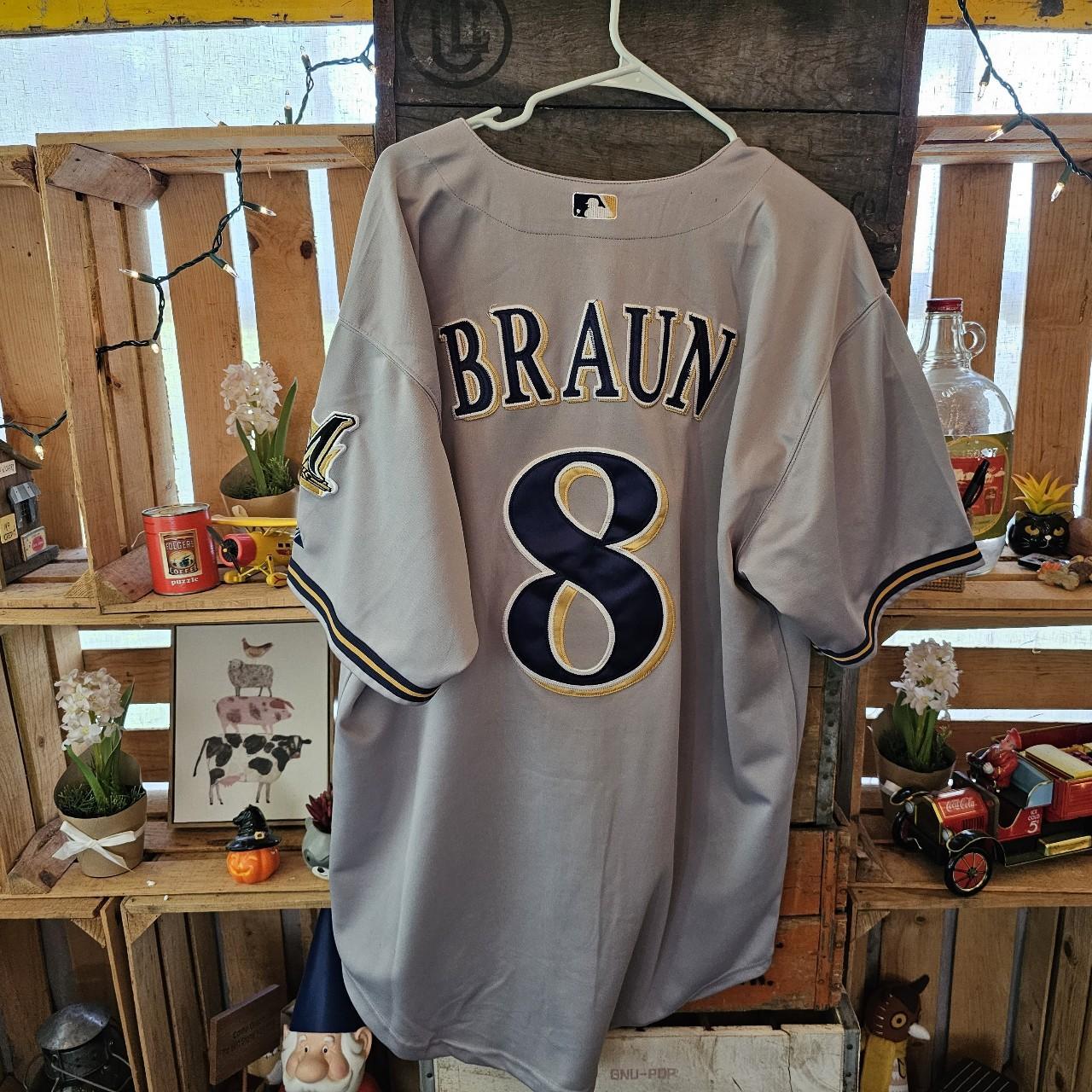 Big & Tall Men's Majestic Milwaukee Brewers Ryan Braun Authentic