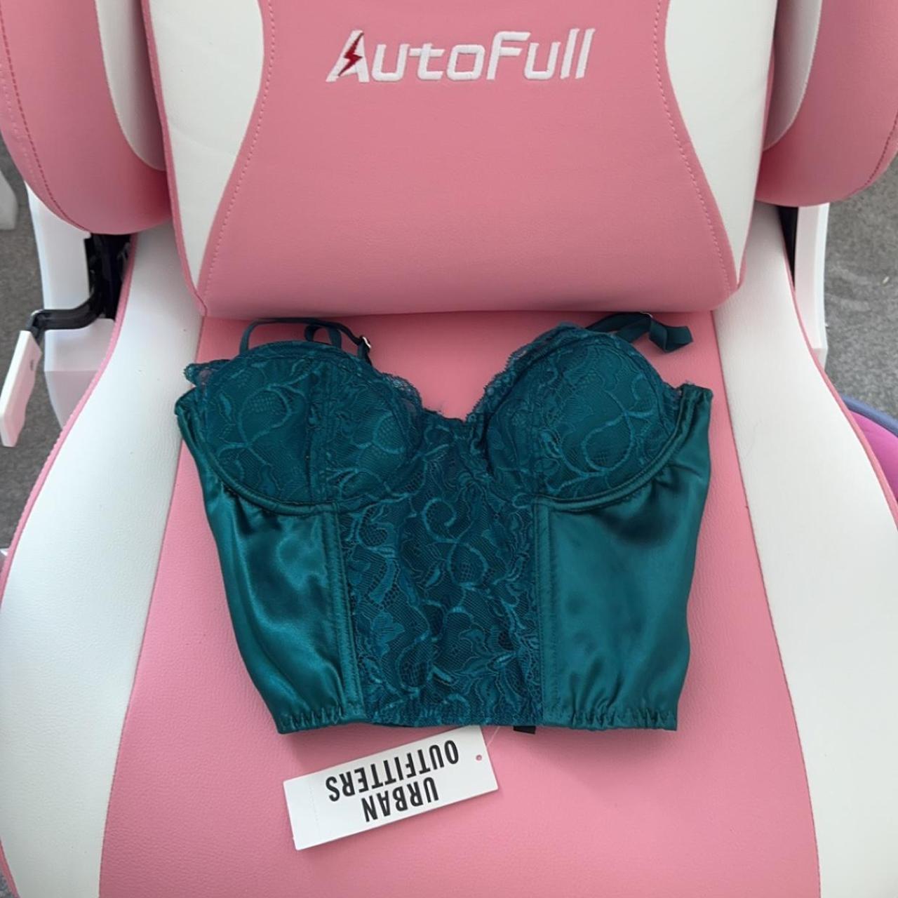 urban outfitters turquoise blue corset top size L... Depop