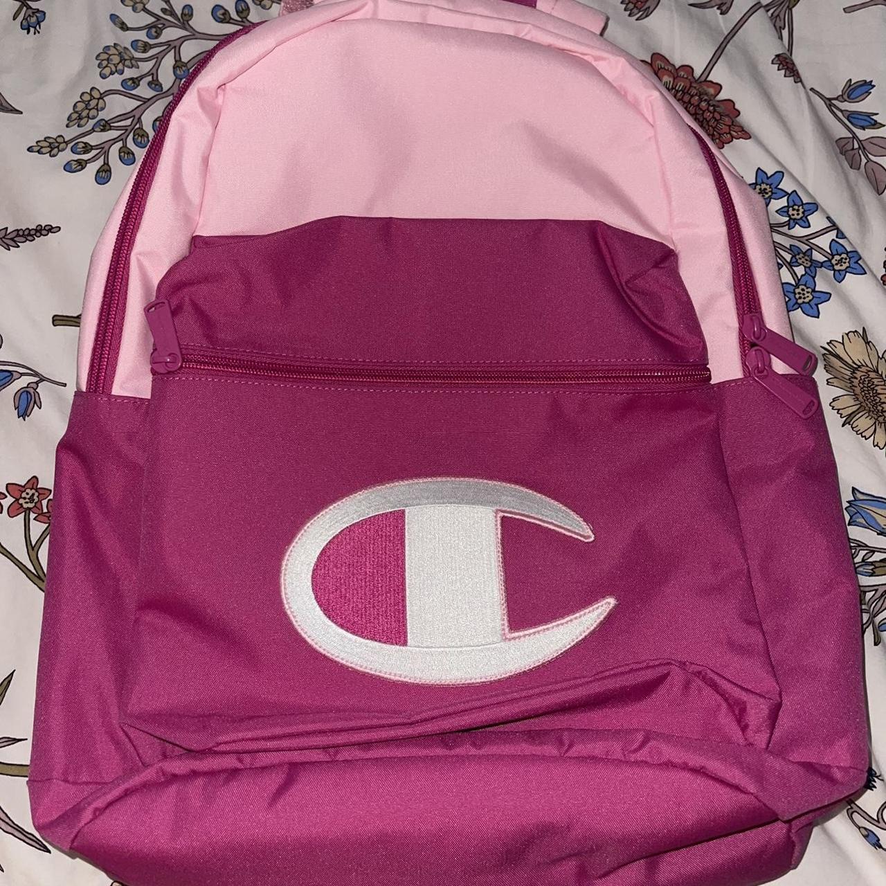 Mega barbie vibes Pink on pink champion backpack Depop