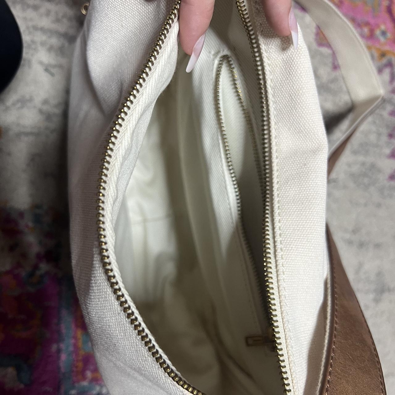 Brandy Melville Canvas Messenger Bag in Ivory... Depop
