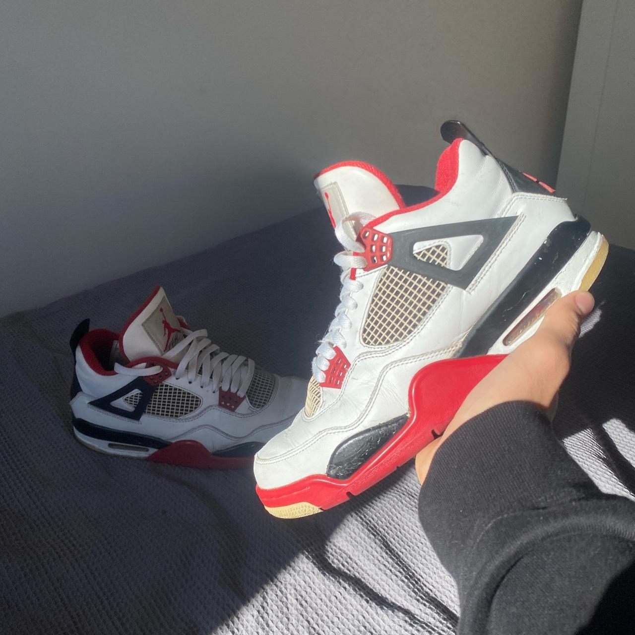 Jordan 4 fire red. Size 8. Good overall condition... - Depop