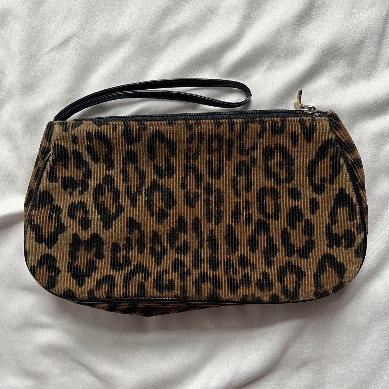 Leopard print makeup bag ️ No damage. Corduroy feel... - Depop