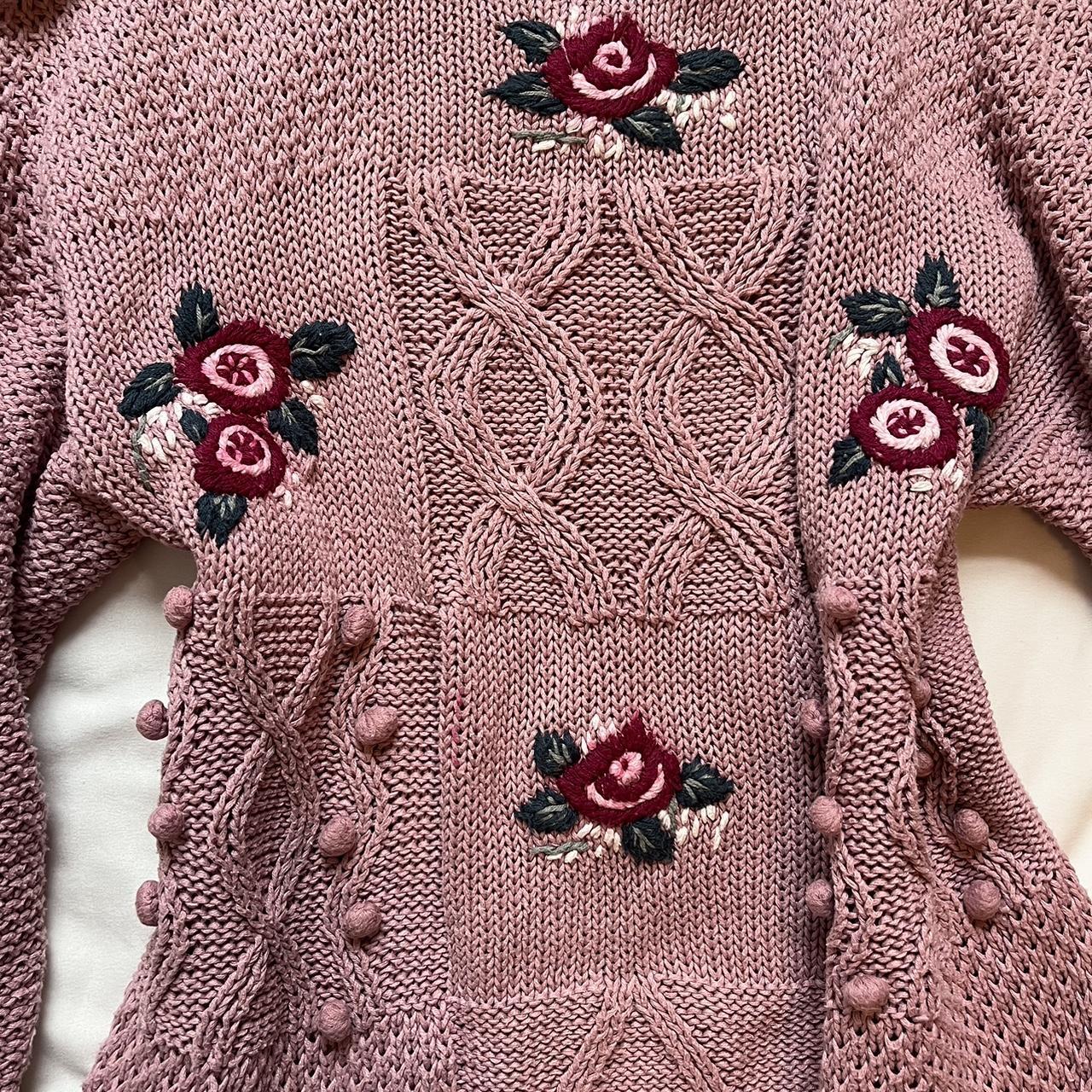 Vintage coquette rose sweater ️ No damage. Thick... - Depop