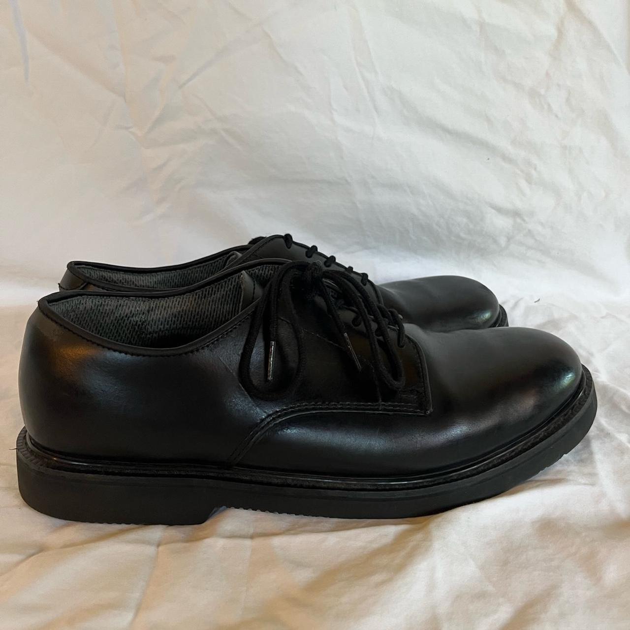 - Fake Leather Black work shoes - Men’s Size 13 -... - Depop