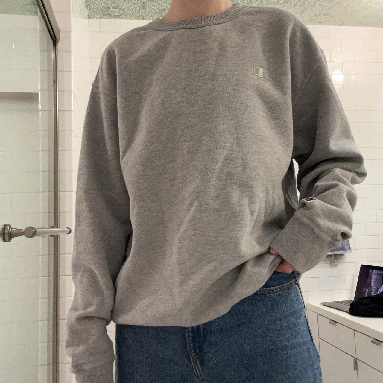 Dark grey champion crewneck cheap