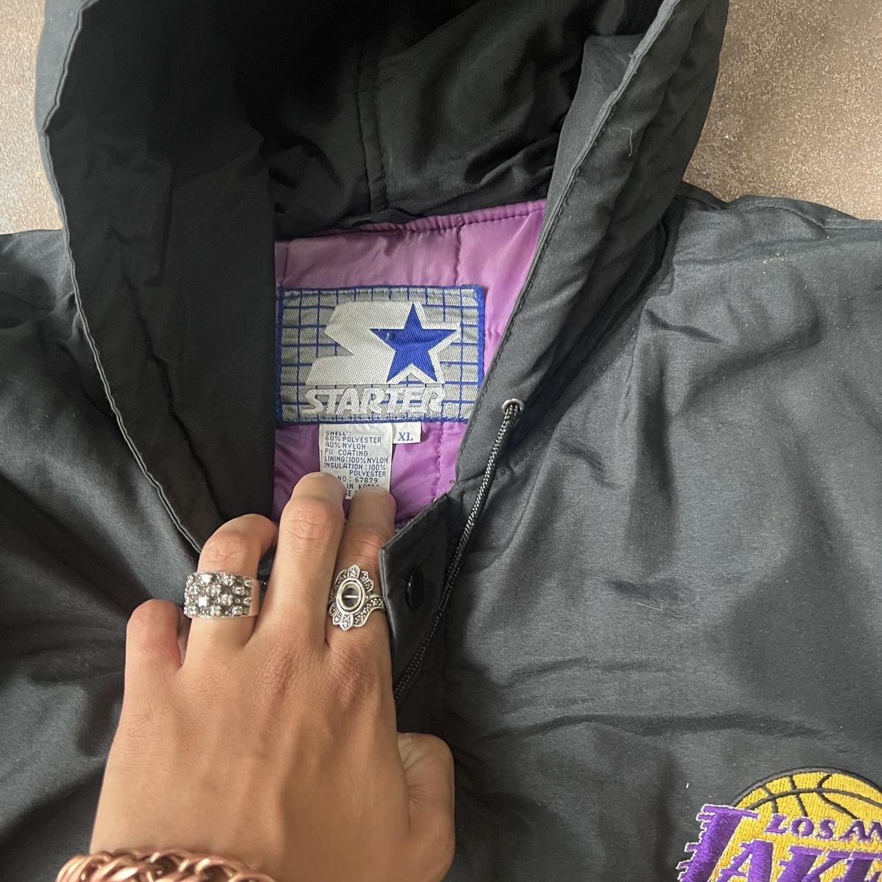 Vintage 90s Nylon Purple Starter Lakers Windbreaker Jacket