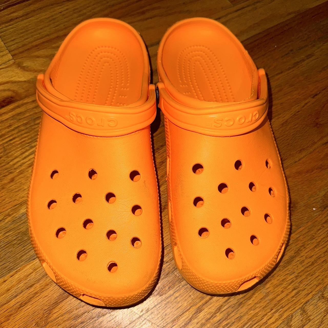 Orange Crocs Men’s size 10 Women’s size 12 used... - Depop