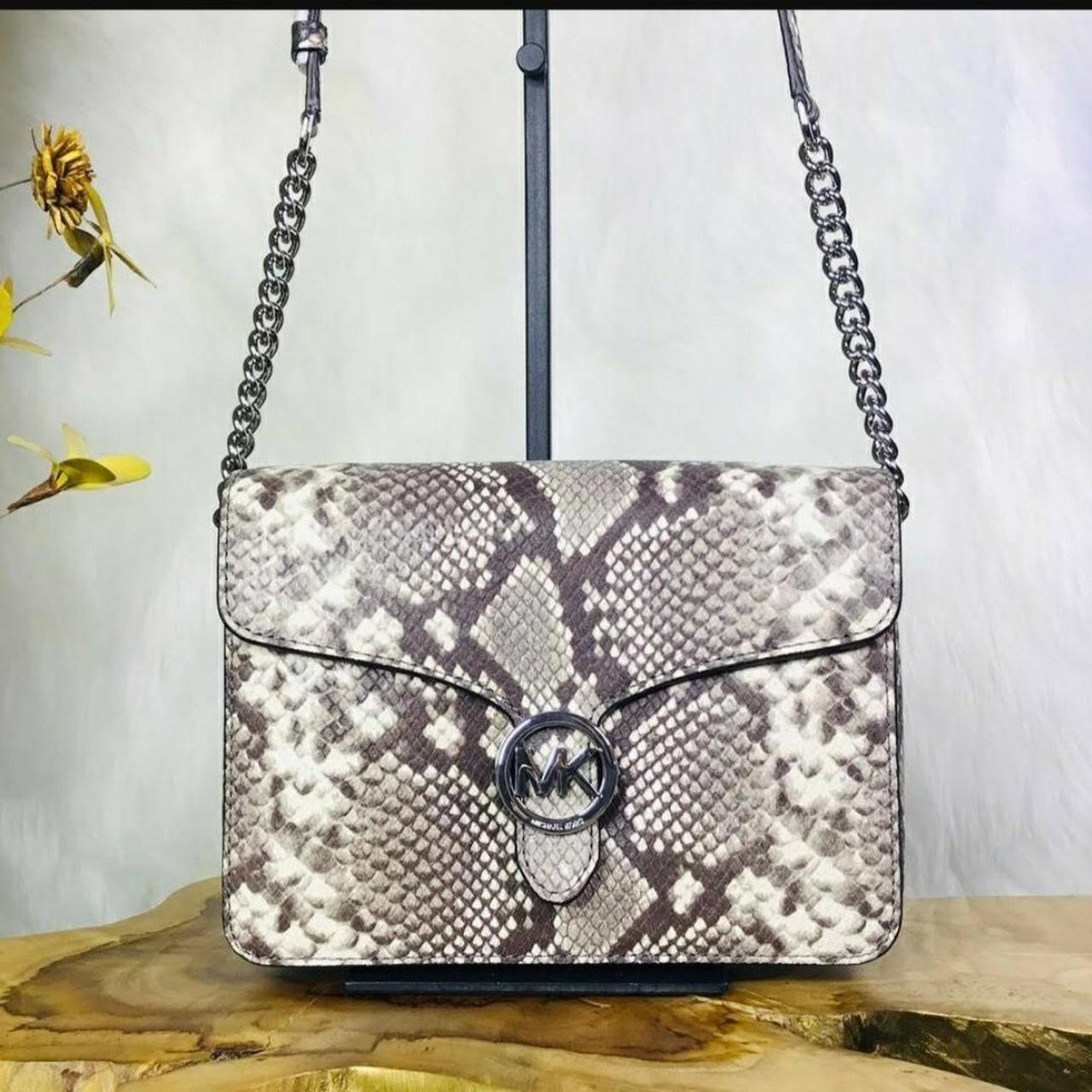 Michael Kors Vanna Medium Shoulder Flap Python Bag. Depop