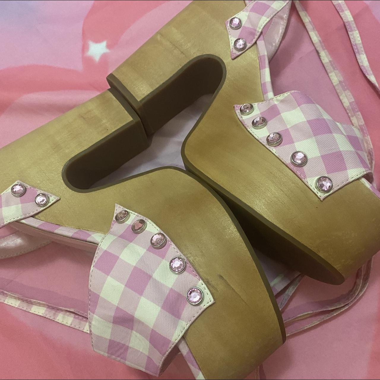 Sugar Thrillz Women's Pink and White Footwear | Depop