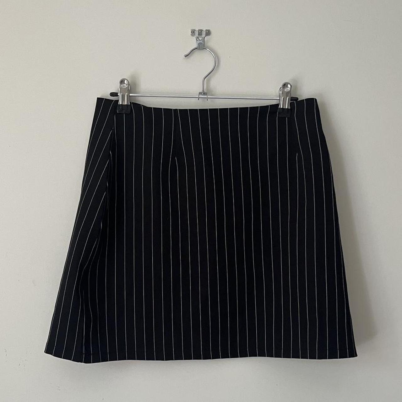 High waisted pinstripe miniskirt, fits a 8/10 Mint... - Depop