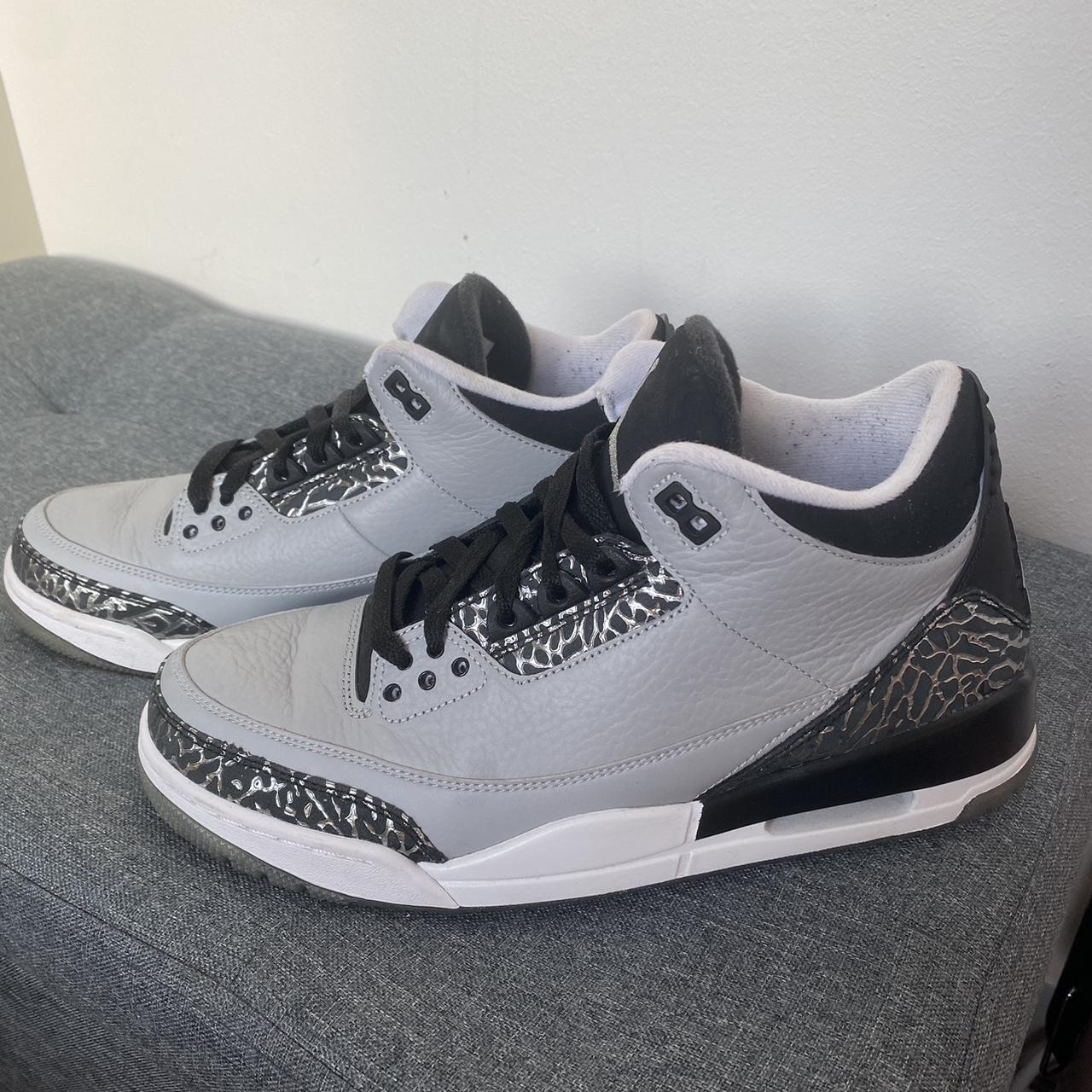 Jordan 3 retro grey wolf size us 9.5 uk 8.5 Only... - Depop