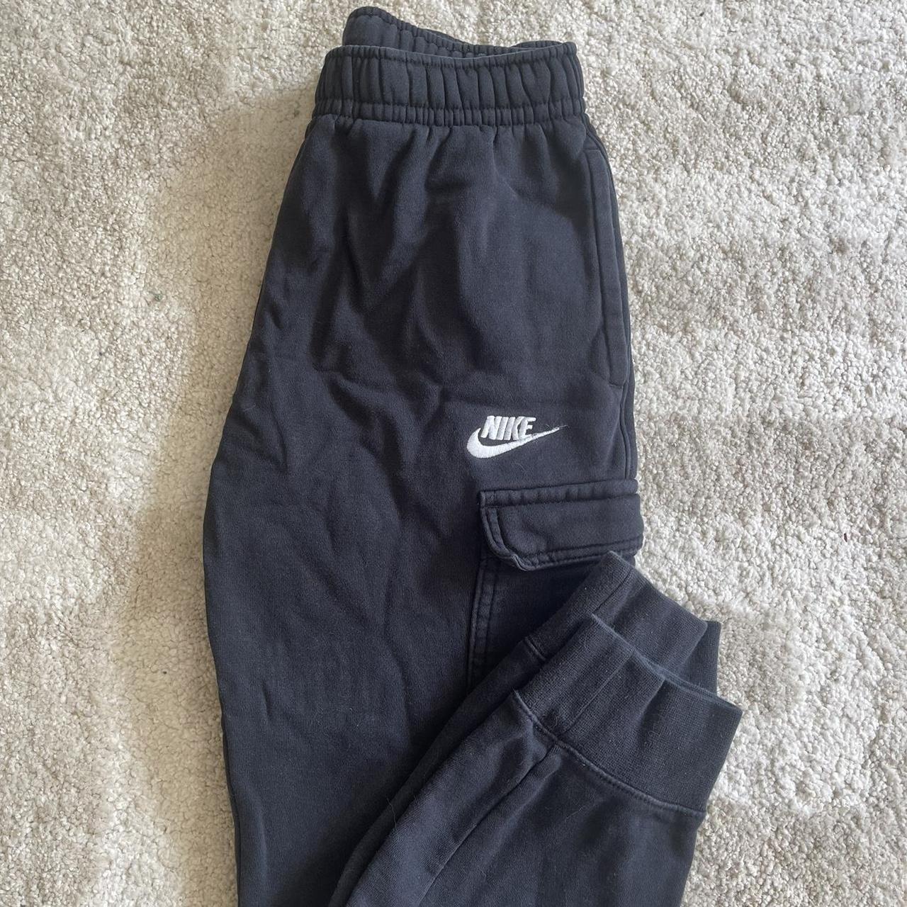 black nike cargo sweatpants super soft worn but... Depop