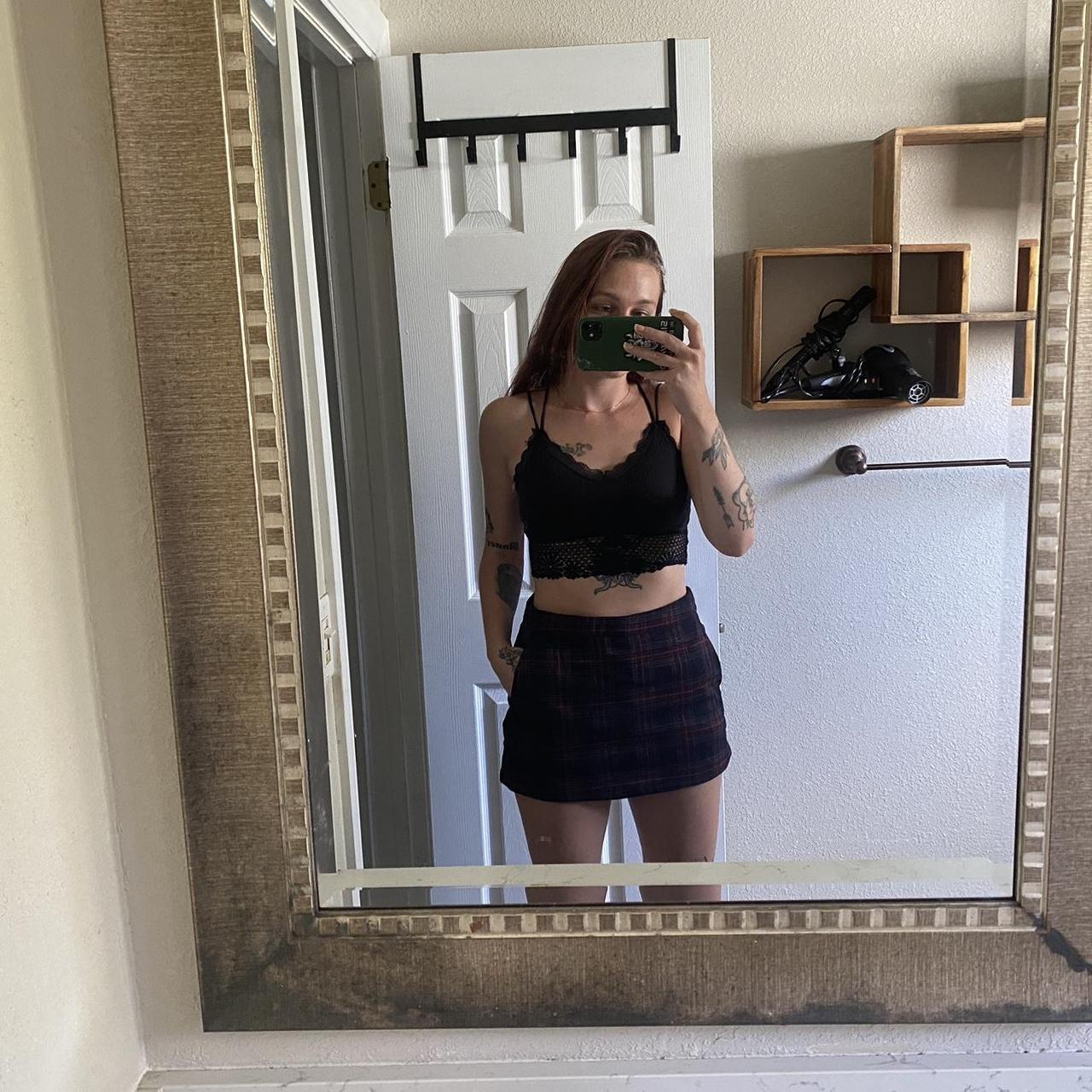 Depop Navy Blue Skirt Forever 21 Forever 21 Women's Skirt Blue