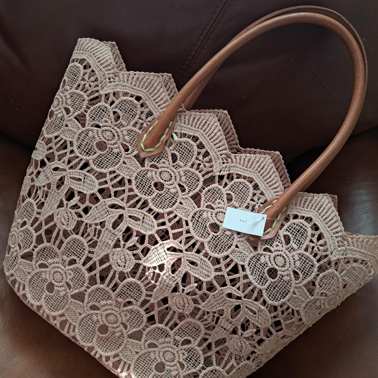 Light Brown Lace Beach/Tote Bag Brand New!! Never... - Depop