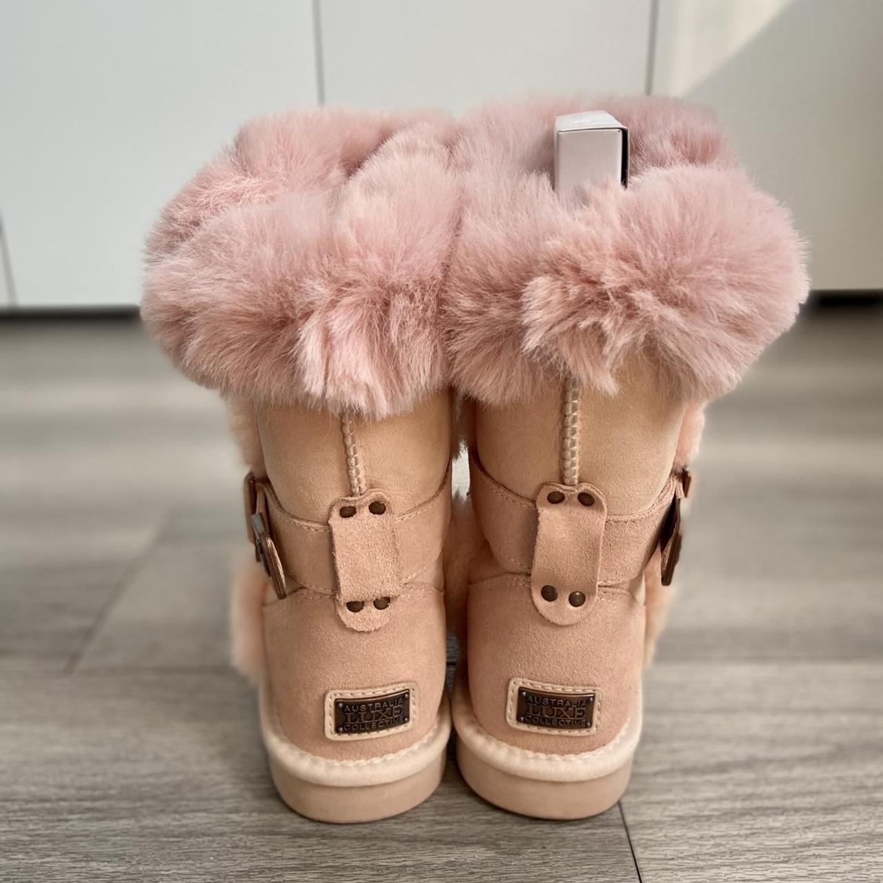 Mini fluff ugg boots pink sale