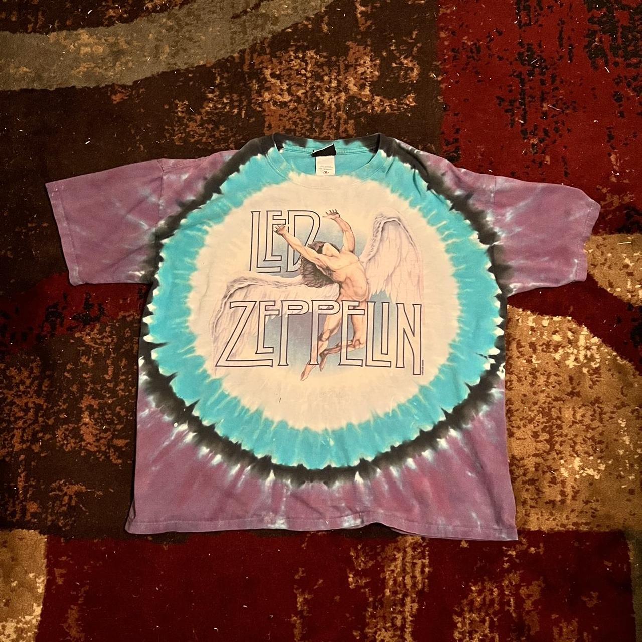 Vintage liquid blue led zeppelin tee SIZE... Depop