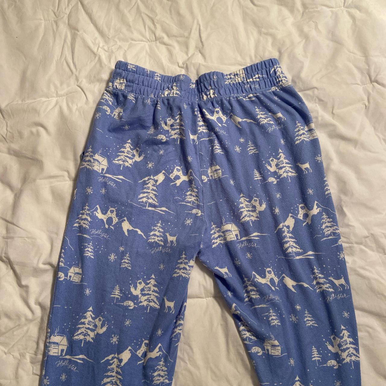 Hollister Blue And White Pajama Set Of Winter Scene Depop