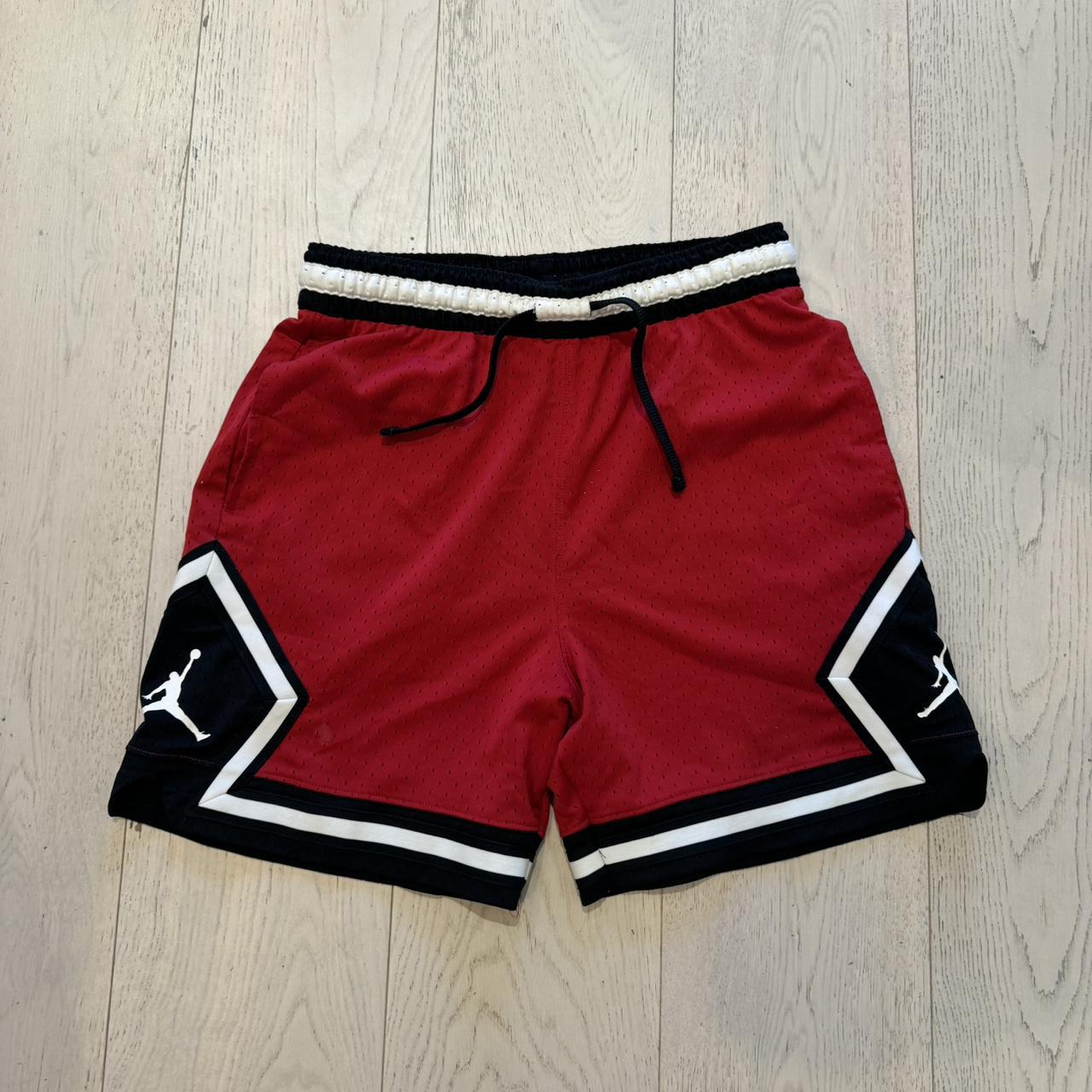Nike Air Jordan Red/Black/White basketball shorts... Depop