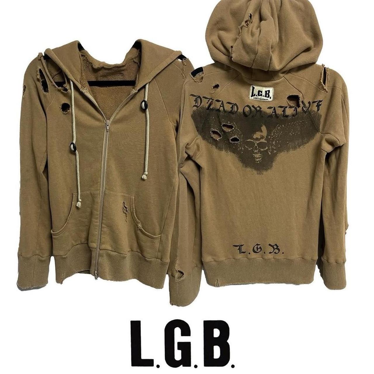 トップス 00s archive L.G.B. DEAD OR ALIVE HOODIE LGB “Dead or Alive” Zip up Hoodie Size Medium Dm | Depop