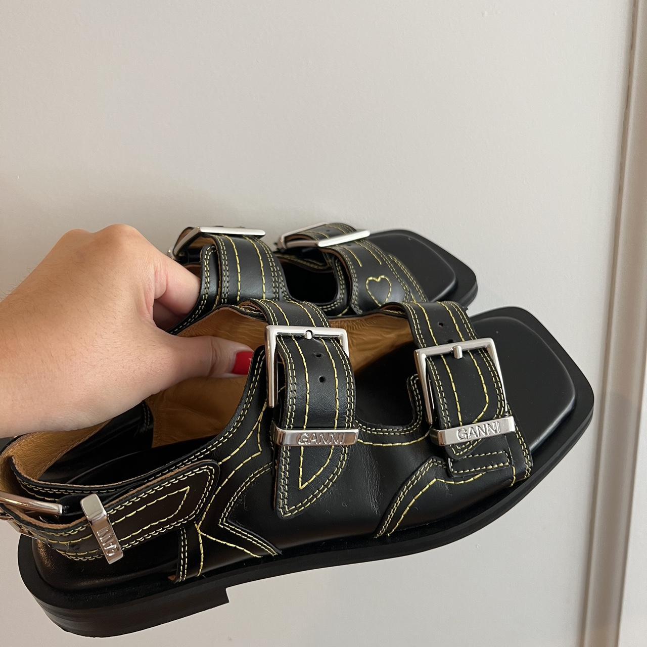 Ganni leather online sandals