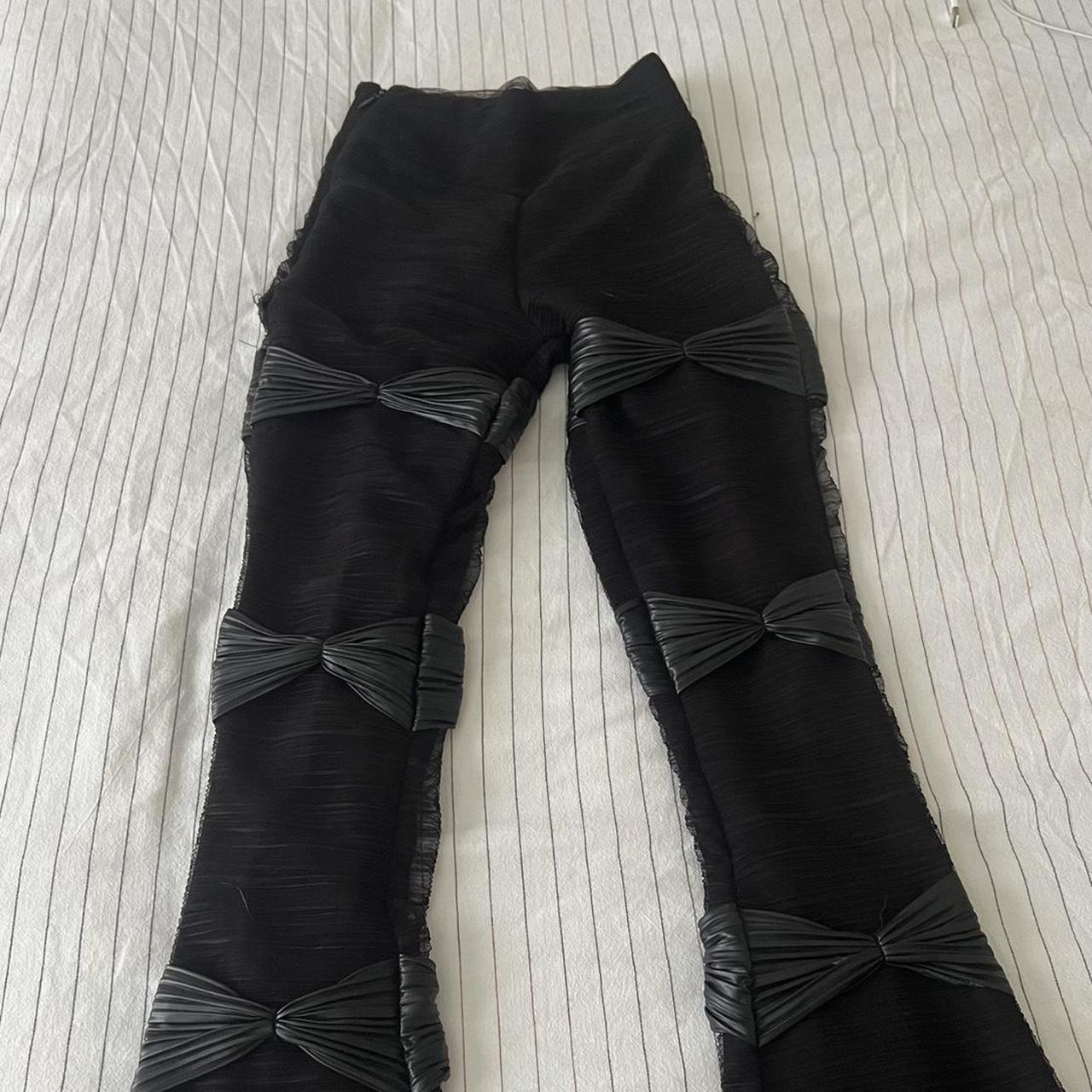 Maniere de Voir - Shirred Mesh Overlay Pants - Depop