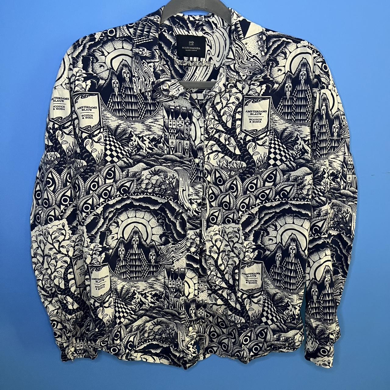 “Scotch & Soda” Graphicプリントフーディ Navy Kids - Artwork sweatshirt