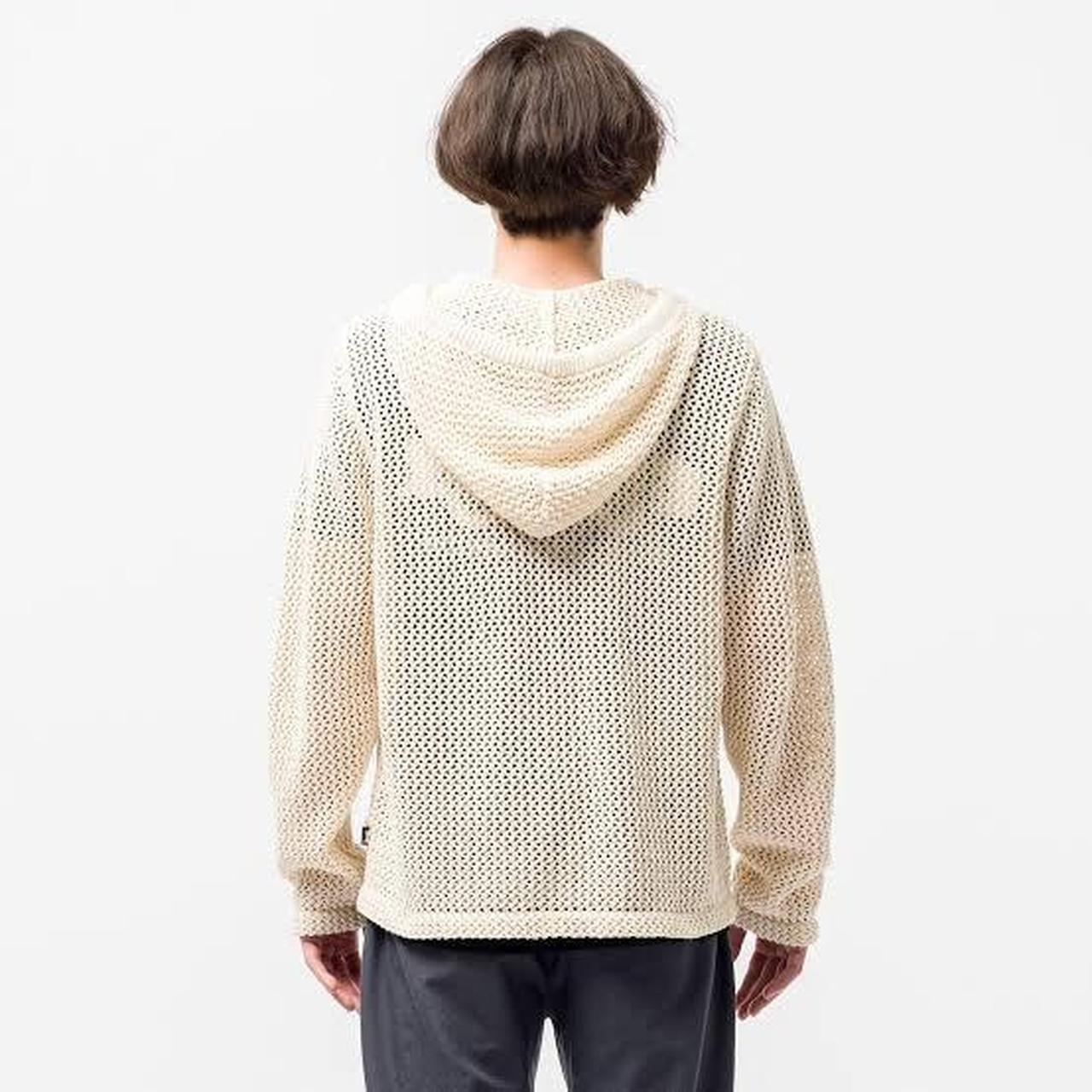 stüssy mesh zip hoodie in natural colour For Summer | Depop