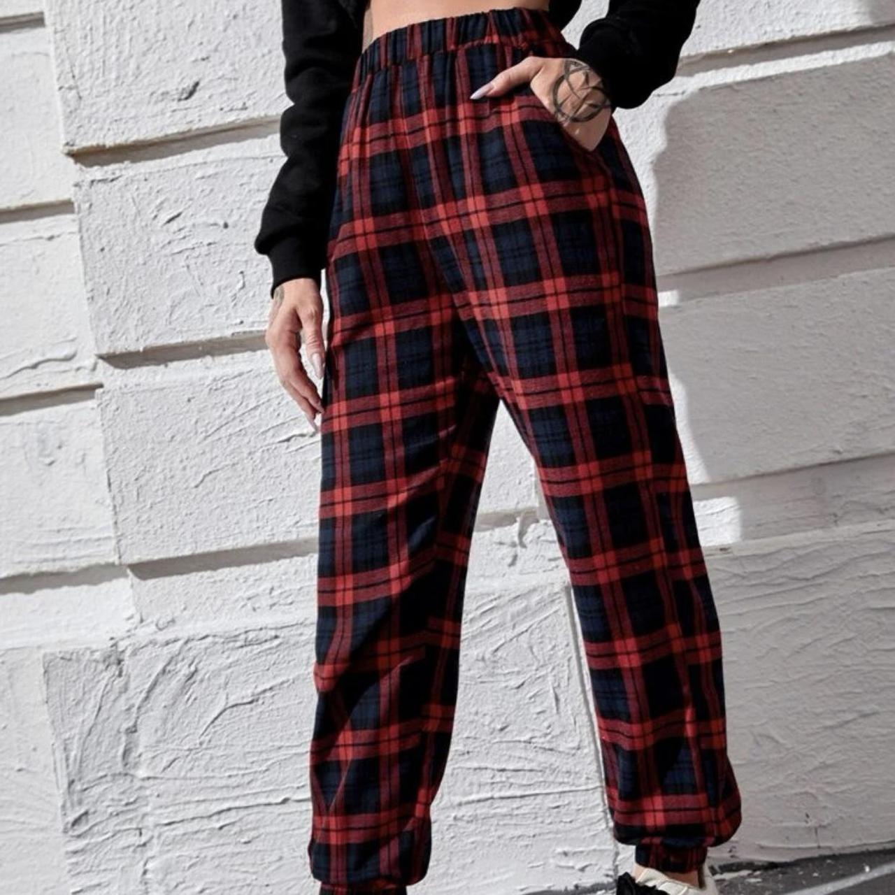 Tartan joggers womens online