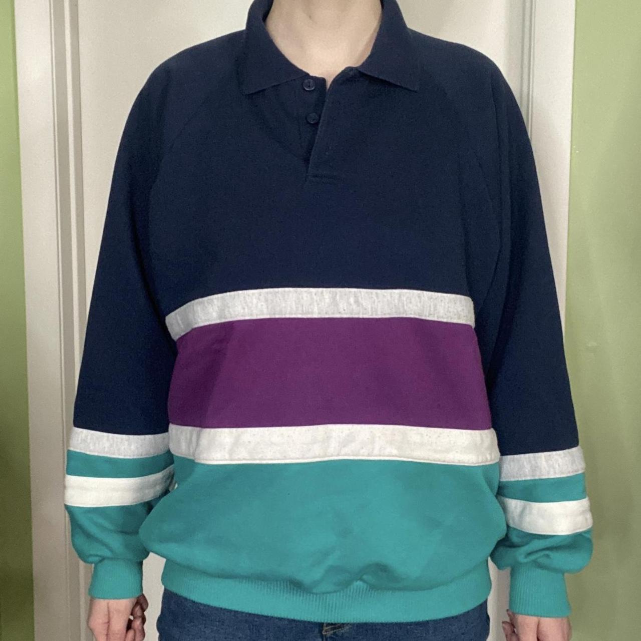 Vintage 90s collared pullover multicolored