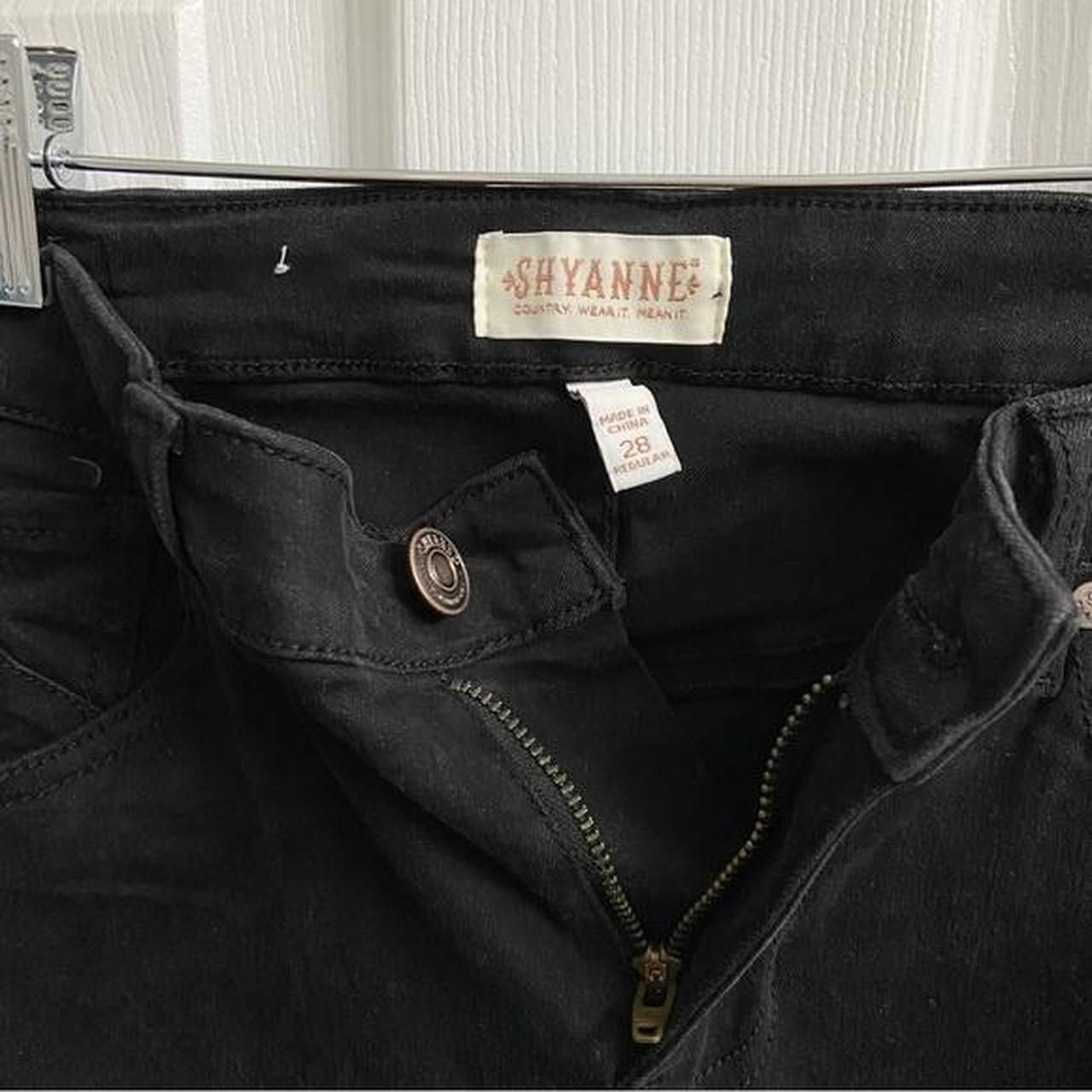 Shyanne NWOT Flare Distressed Mid Rise Black hot Jeans Women's Size 28 Rodeo Country