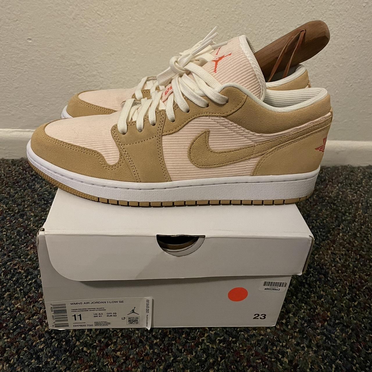 Jordan 1 Low SE Twine Orange Quartz Corduroy... Depop