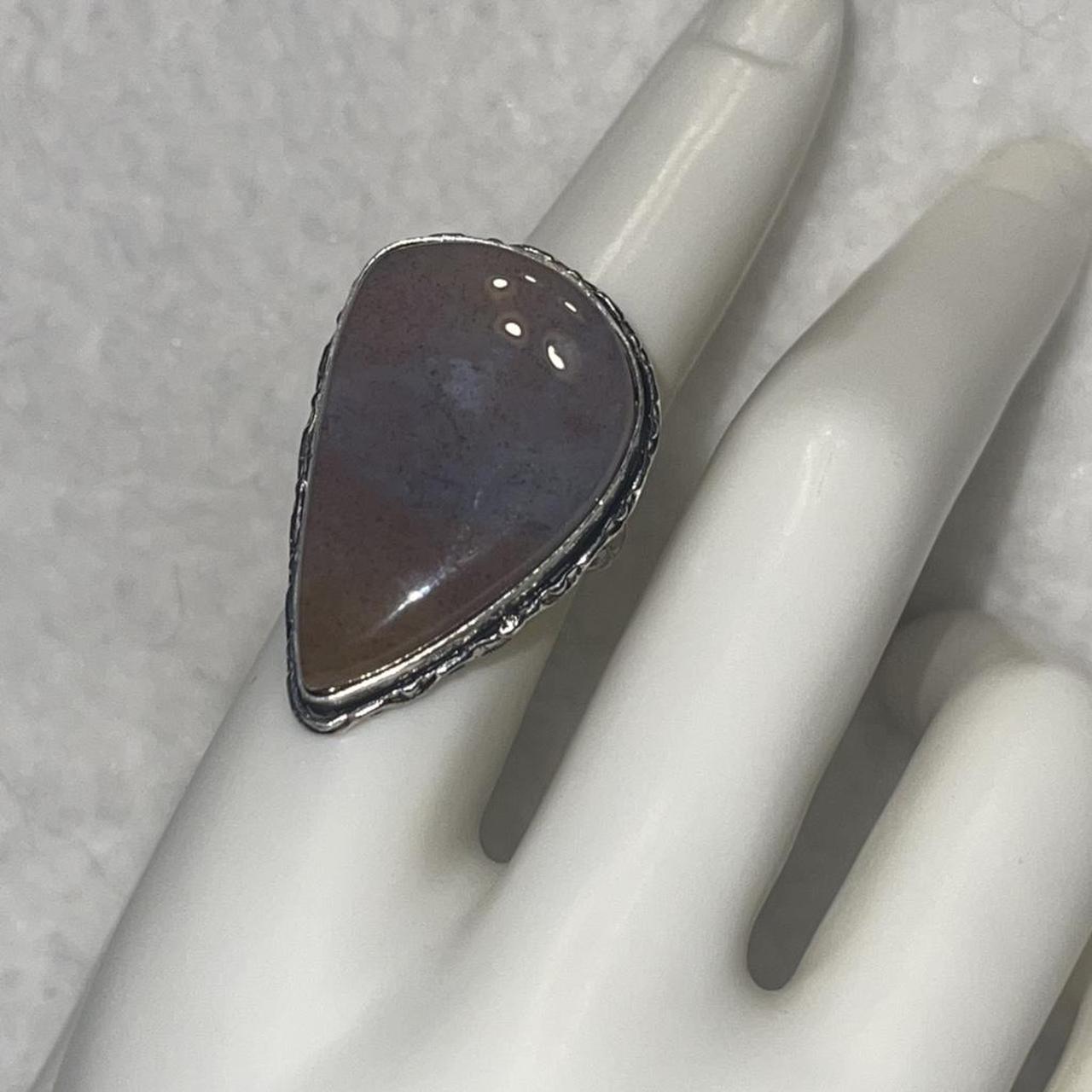 Women's Ring - Silver/Multi – Orca agate ring wit… - image 2