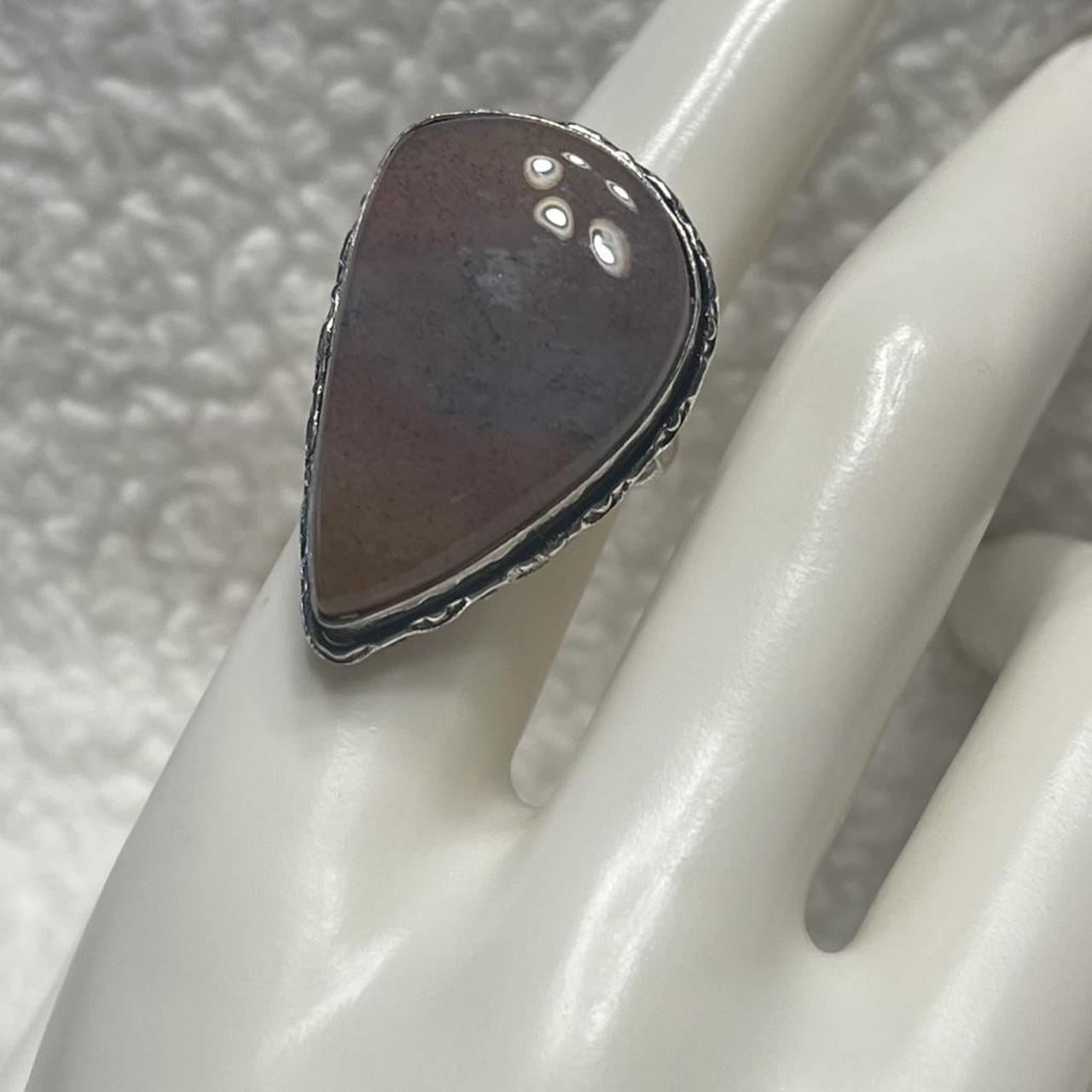 Women's Ring - Silver/Multi – Orca agate ring wit… - image 1