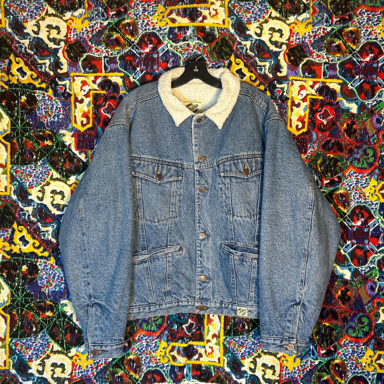 Vintage Benetton jean jacket with fur lining