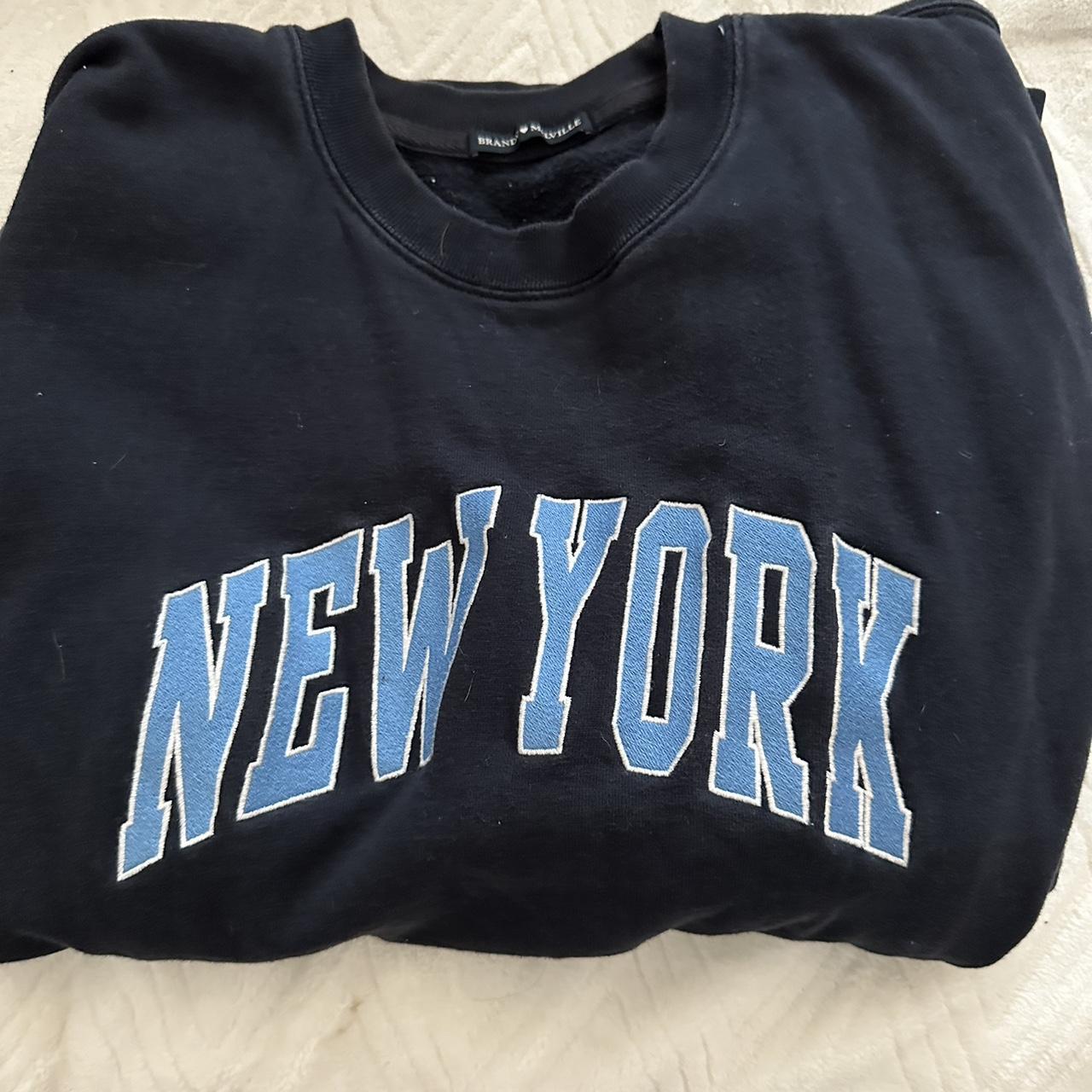 brandy melville over sized navy blue New York crew neck Depop
