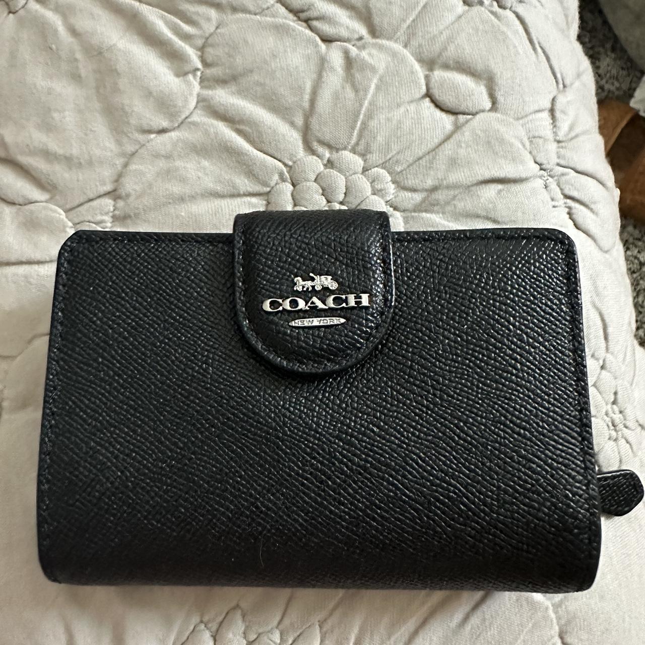 Brand new black leather coach wallet Depop