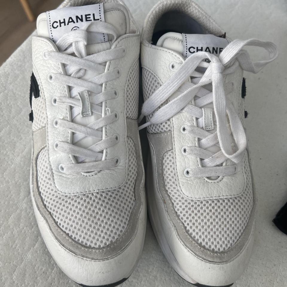 Chanel white trainer sneakers. Purchased summer Depop